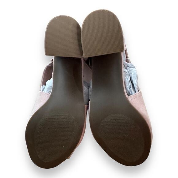 JustFab Womens Shoes Size 6.5 Karine Blush Pink Peep Toe Bootie Ties NEW Bows - Picture 9 of 12